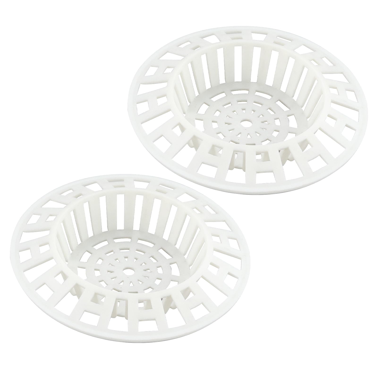 2 Pcs Plastic Sink Strainer, White Drain Hair Catcher Hair Plug Hole Plastic Lightweight Sink Filter Hair Trap Catch Waste Filter Plug Drain Filter