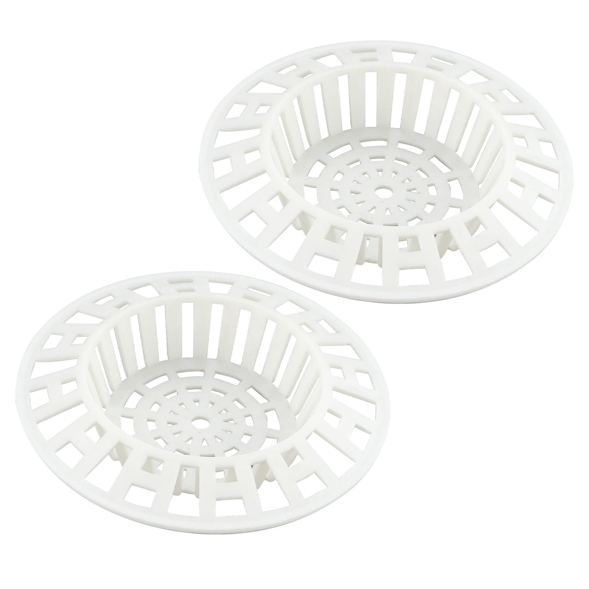 2 Pcs Plastic Sink Strainer, White Drain Hair Catcher Hair Plug Hole Plastic Lightweight Sink Filter Hair Trap Catch Waste Filter Plug Drain Filter