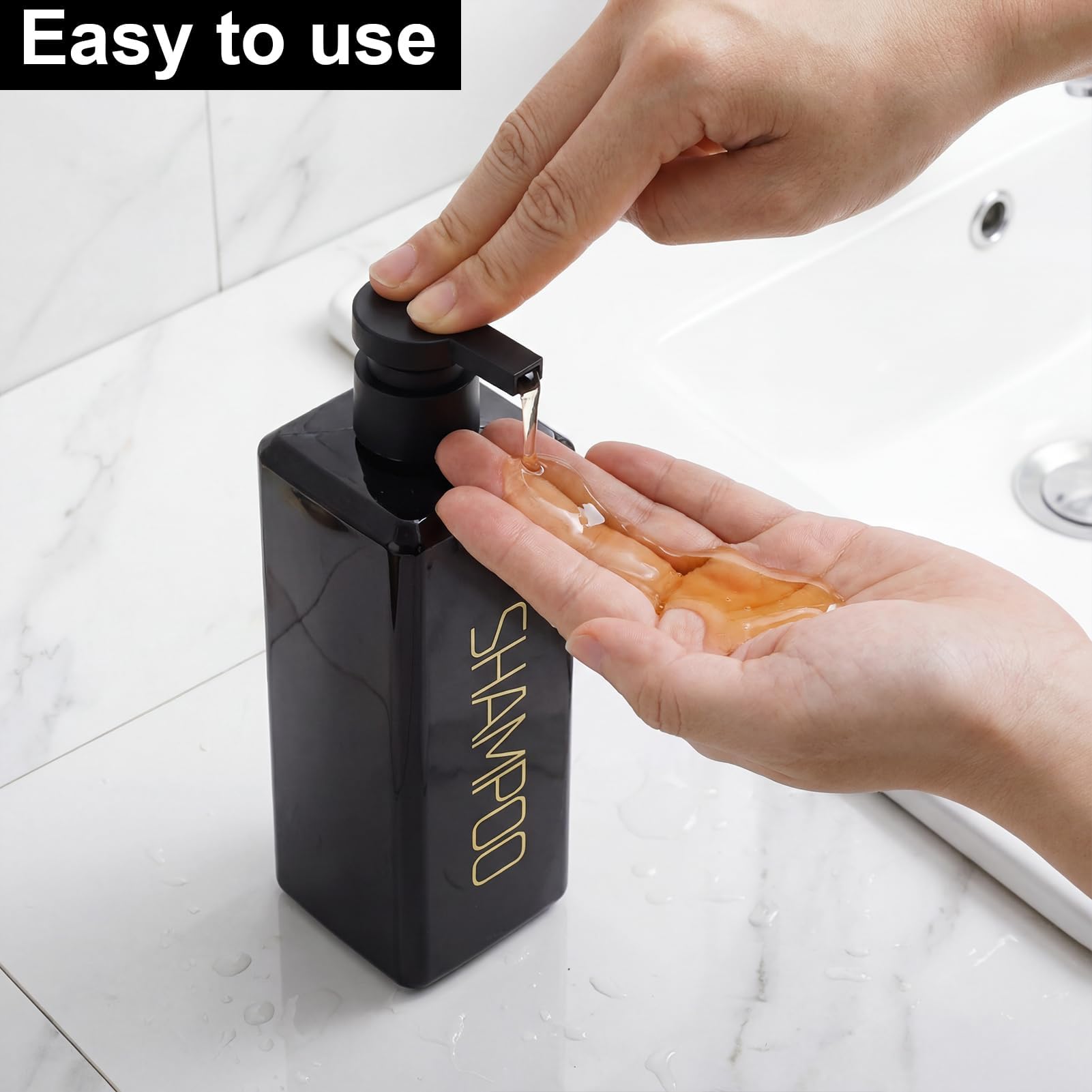 Hokretme Shampoo and Conditioner Dispenser 550ml 3 Pack Shower Soap Bottles Refillable Shampoo Pump Bottle Dispenser Plastic Empty Body Wash