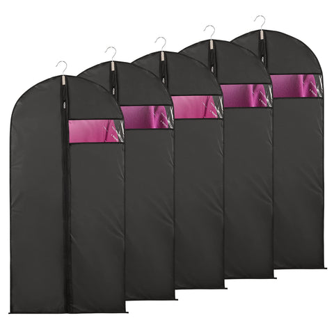 Niviy Suit Bags 60 x 100 cm, Black Garment Covers with Zip & Clear Window
