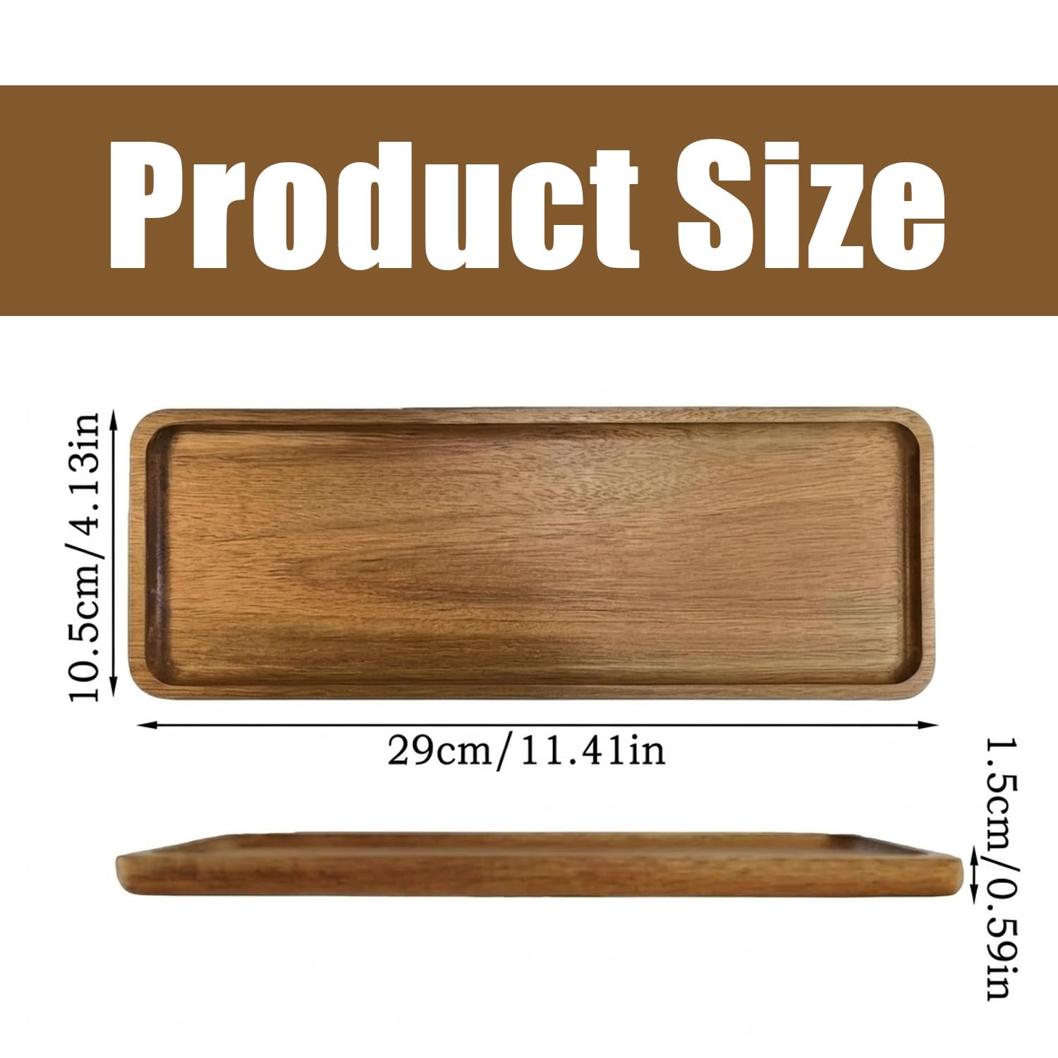 Wooden Tray, Acacia Wood Tray for Candle, Perfume Display, Serving Meals