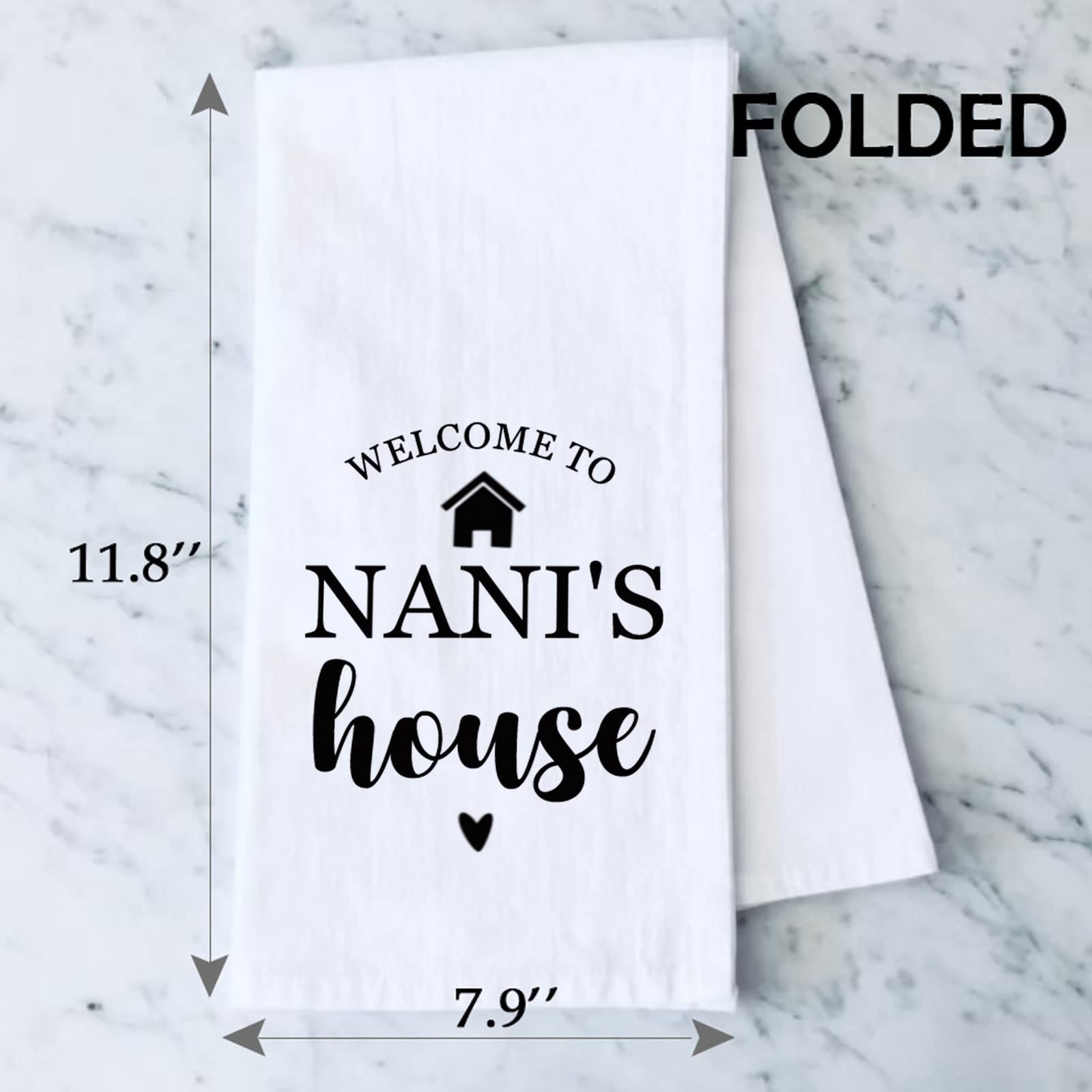 LEVLO Nani Gift Grandma Kitchen Towel Welcome To Nani’s House Grandmother Gifts From Grandkids (NANI'S house MKU)