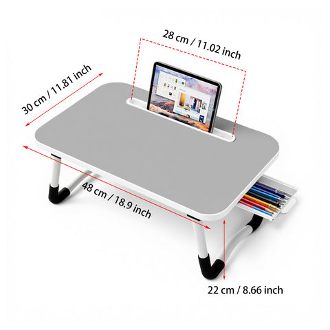 Laptop Bed Desk - Small Lap Desk 48 x30 cm for Breakfast in Bed, Study, Office Work, Gaming, Writing & Reading,Tray Table for Sofa, Couch