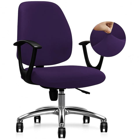 FYTXSZ Chair Covers Spandex Office Computer Chair Cover Stretch Removable Washable Rotate Swivel Chair Protective Covers (Purple)