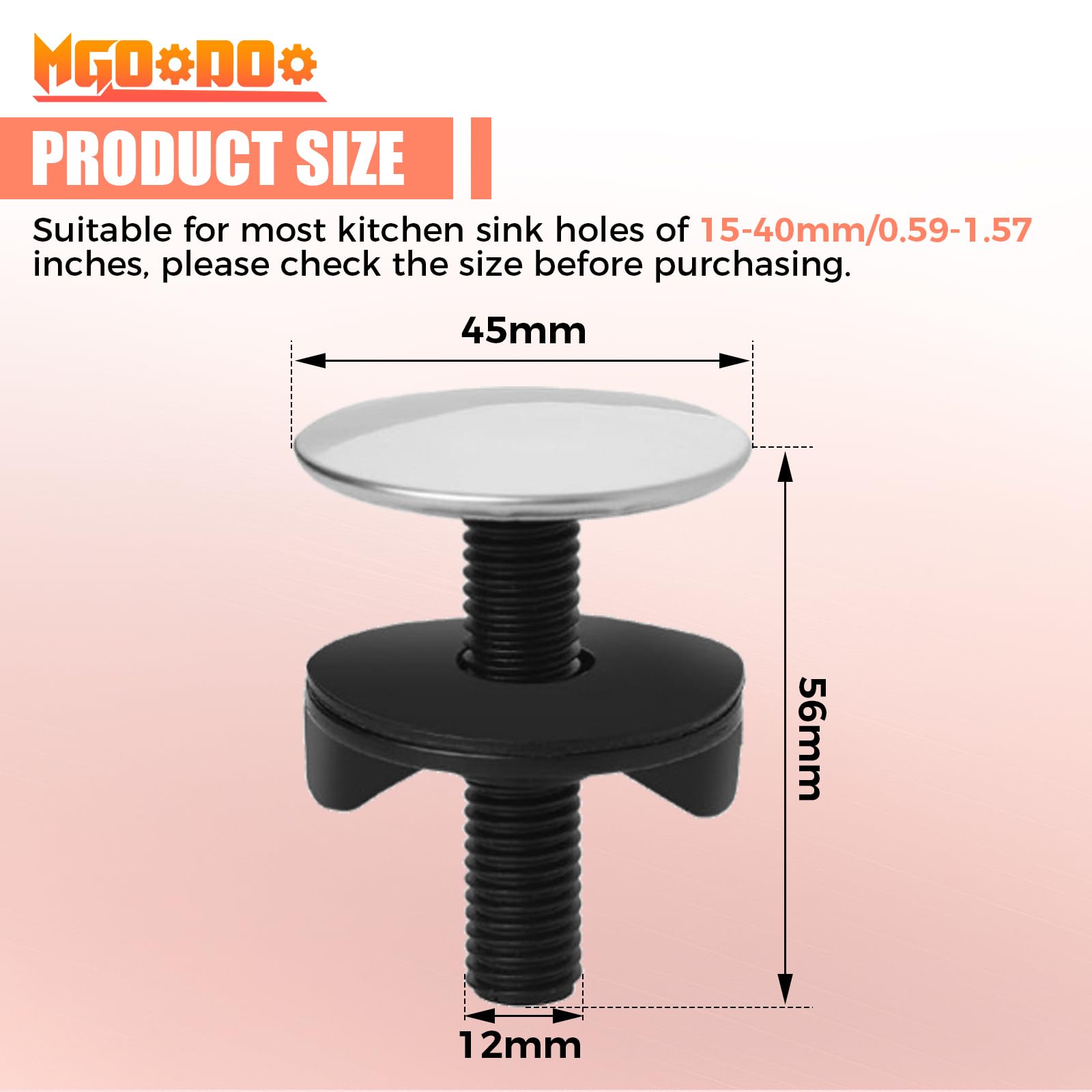 Mgoodoo 2Pcs Sink Hole Cover,Stainless Steel for Basin Bathtub 15-40mm Hole