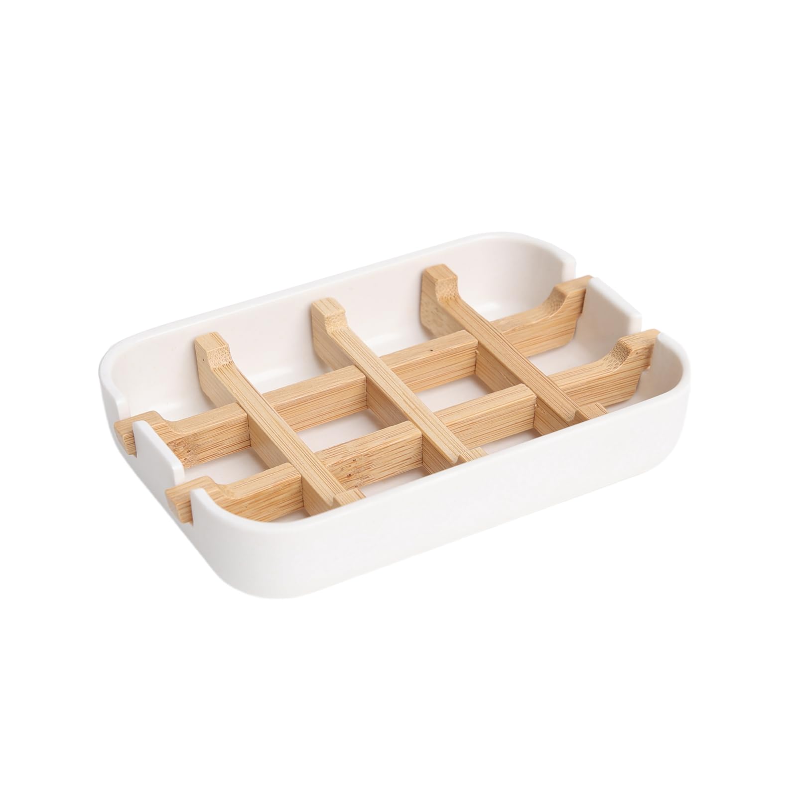 Ninebendstreams Bamboo Fiber Soap Holder and Soap Dish Combination