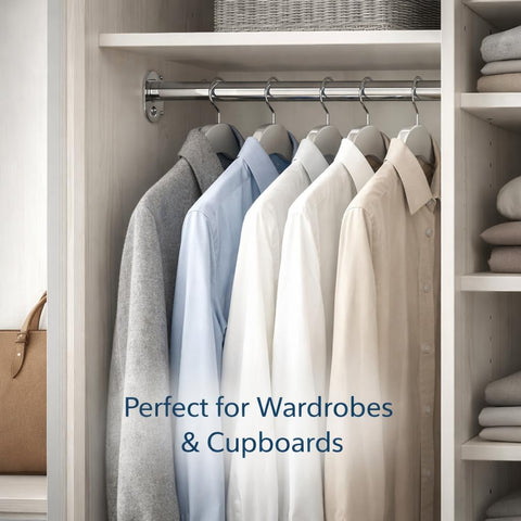 Round Wardrobe Rail 25mm Polished Chrome Hanging Tube for Wardrobes & Cupboards (1200mm (1.2m) ~47.2″)