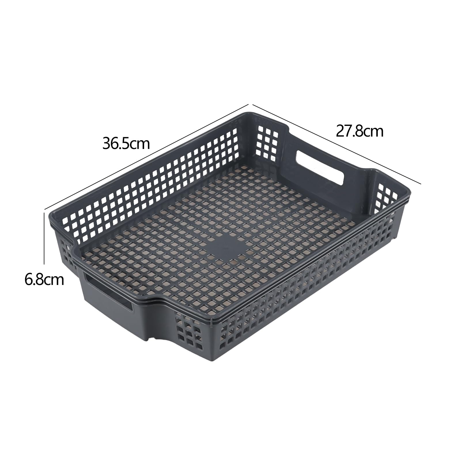 Eudokky 6 Packs Stackable Storage Baskets, Grey Plastic Storage Tray