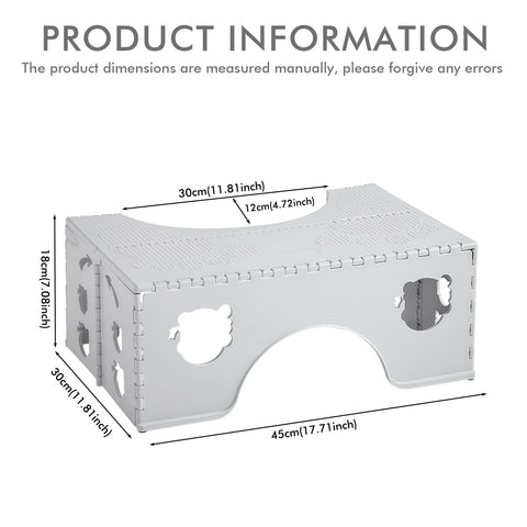 PRITOK Foldable Toilet Squat Stool: Foldable Plastic Toilet Stool for Bathroom, Non-Slip Step for Healthy Squatting Posture