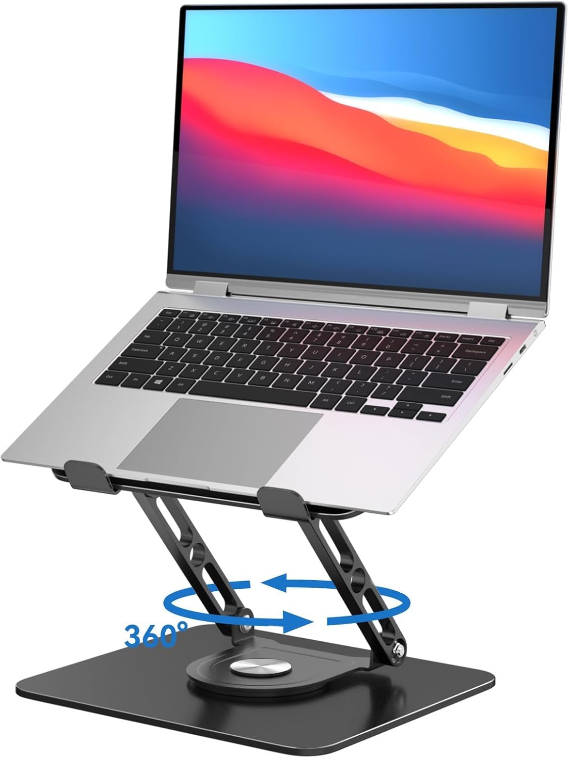 GleYo Laptop Stand for Desk Adjustable Computer Stand with 360 Rotating Base Ergonomic Laptop Riser Mount for Desk Foldable Protable Computer Desk
