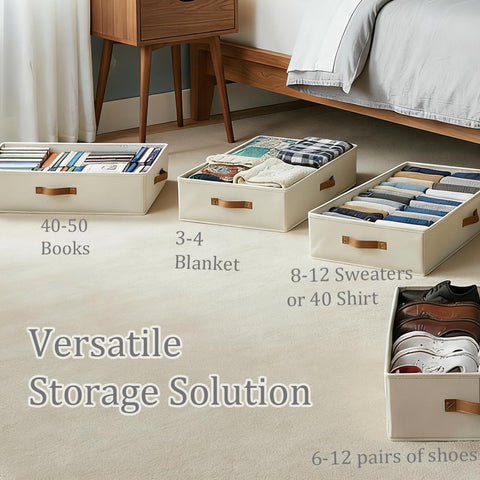 Under Bed Storage Boxes With Lids, PP Side Panels & Base Panel, 80*40*15cm
