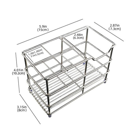 Electric toothbrush holder, stainless steel bathroom storage rack, drain storage rack (Silvery)