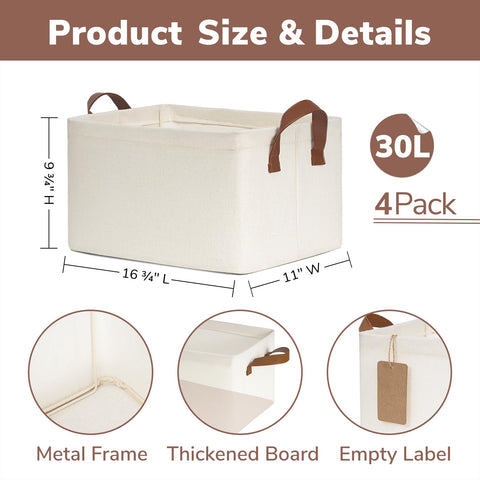 CHICVITA Closet Storage Bins Storage Baskets for Shelves, Baskets for Organizing, Closet Organizers and Storage, Toy Storage Bins