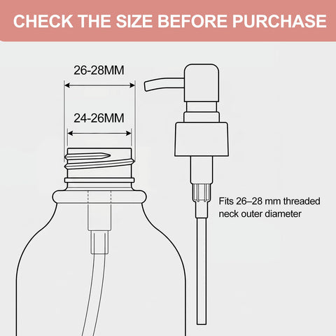 Pollock 2pcs Pump Dispenser Stainless Steel, Replacement for Standard Neck Size - 26-28 mm Thread Fits Most Hand Soap Dispenser (Gold Brushed)