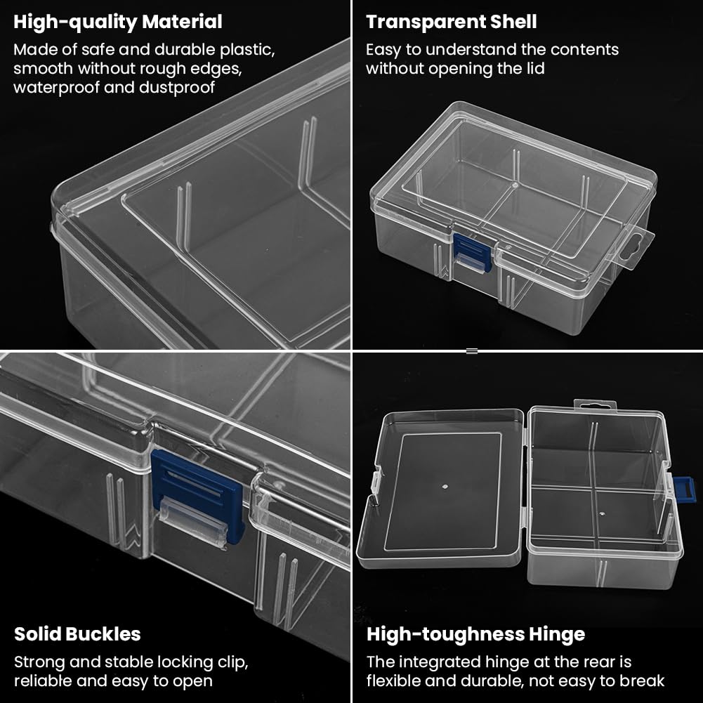 AUAUY Bead Organizer Box, 30Pcs Clear Plastic Storage Containers for Beads