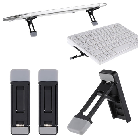 2 Pcs Portable Keyboard Riser, Three Tilt Angle Adjustable Foldable Invisible Laptop Riser, Zinc Alloy Mini Laptop Stand