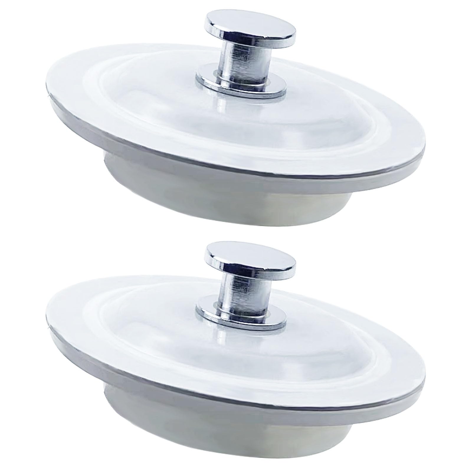 2 Packs Bath Plug Replacement, Universal Bath Plug 40-60mm Hole Drain Plug Replacement Silicone Stainless Steel Bathroom Sinks Plugs Sink Stopper