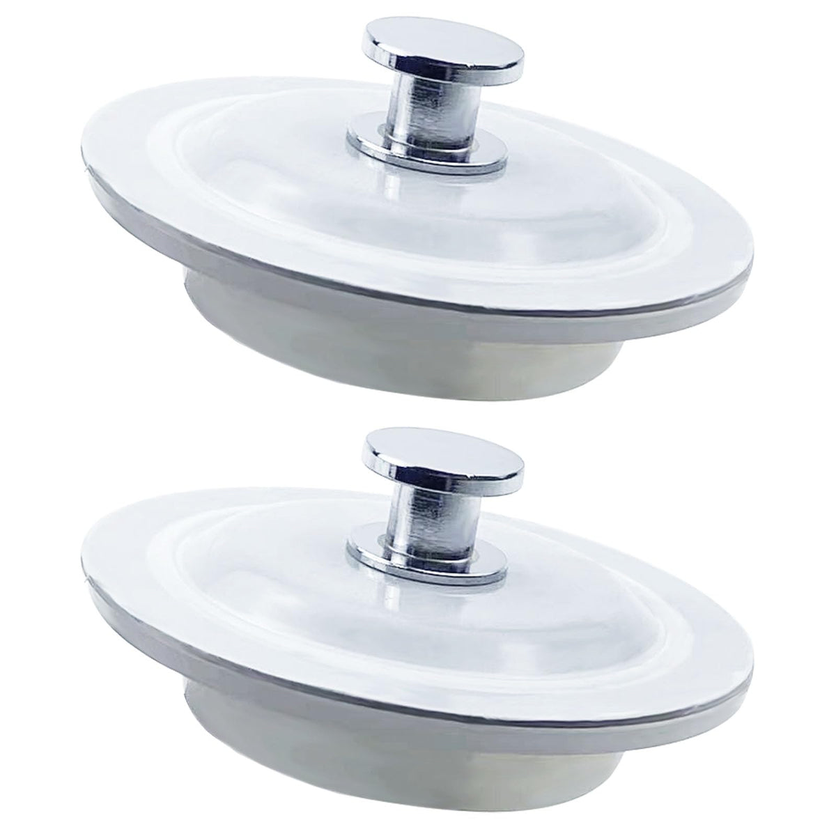 2 Packs Bath Plug Replacement, Universal Bath Plug 40-60mm Hole Drain Plug Replacement Silicone Stainless Steel Bathroom Sinks Plugs Sink Stopper