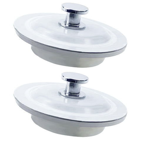 2 Packs Bath Plug Replacement, Universal Bath Plug 40-60mm Hole Drain Plug Replacement Silicone Stainless Steel Bathroom Sinks Plugs Sink Stopper