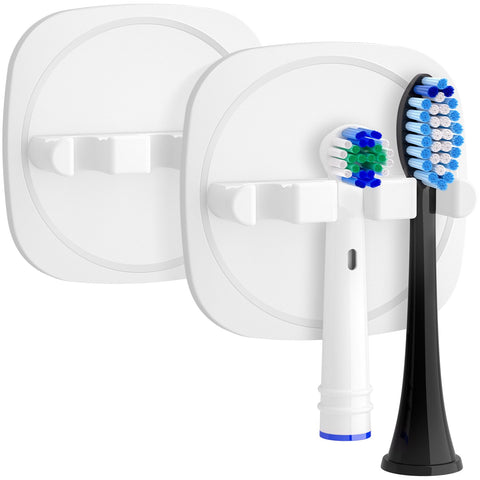 FIXCHORD Electric Toothbrush Head Holder, 2 Pieces, Bathroom Toothbrush Holder for Electric Toothbrushes with Strong 3M Sticker