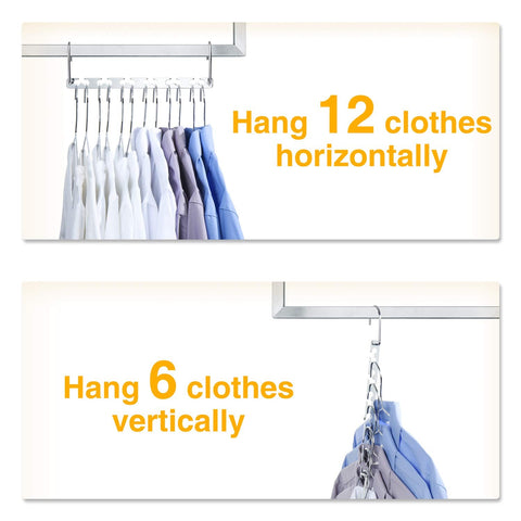 HOUSE DAY Magic Hangers Space Saving Hanger for Wardrobe Clothing Hanger Oragnizer Closet Space Saver Hangers (12 Pack)