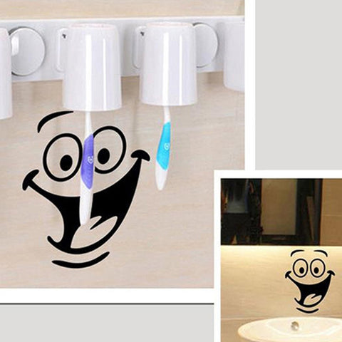 Smiley Face Toilet Sticker | Funny Cheerful Bathroom Stickers | Funny Toilet Seat Sticker