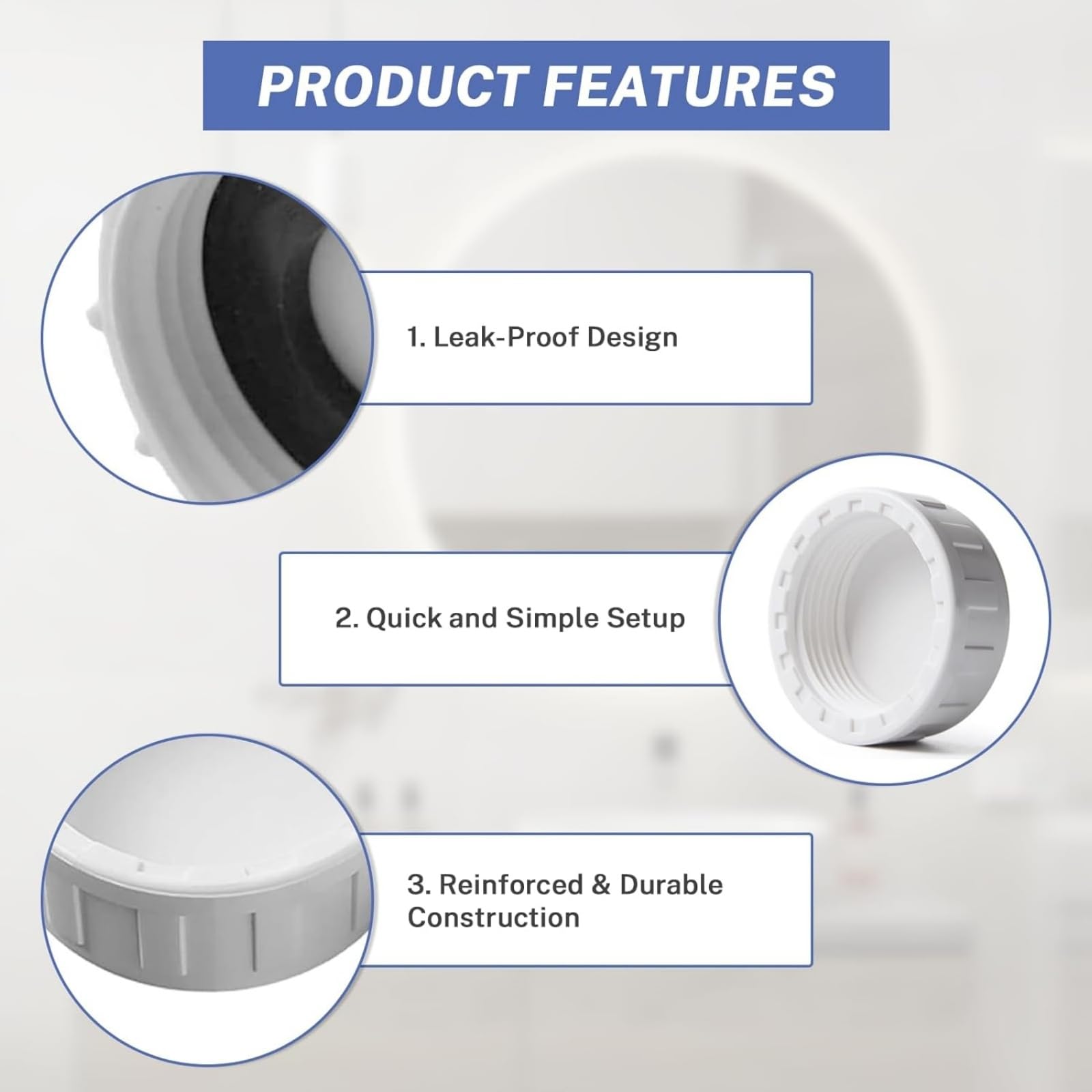 2Pcs Sink Blanking Cap,1/4" 40mm PVC Waste Pipe Cap,Drain Blanking Cap,Washing Machine Water Feed Bla-Nking Ca-P,Pipe End Ca-P,for Kitchen Sink Drain