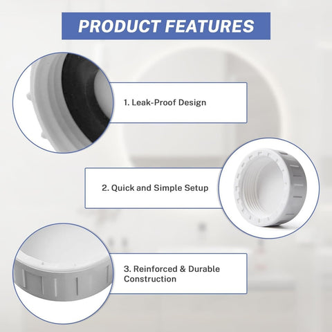 2Pcs Sink Blanking Cap,1/4" 40mm PVC Waste Pipe Cap,Drain Blanking Cap,Washing Machine Water Feed Bla-Nking Ca-P,Pipe End Ca-P,for Kitchen Sink Drain