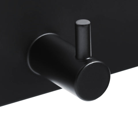 Brute Strength – Stainless Steel wall Coat Rack – Black – 21 Hooks · 144 cm