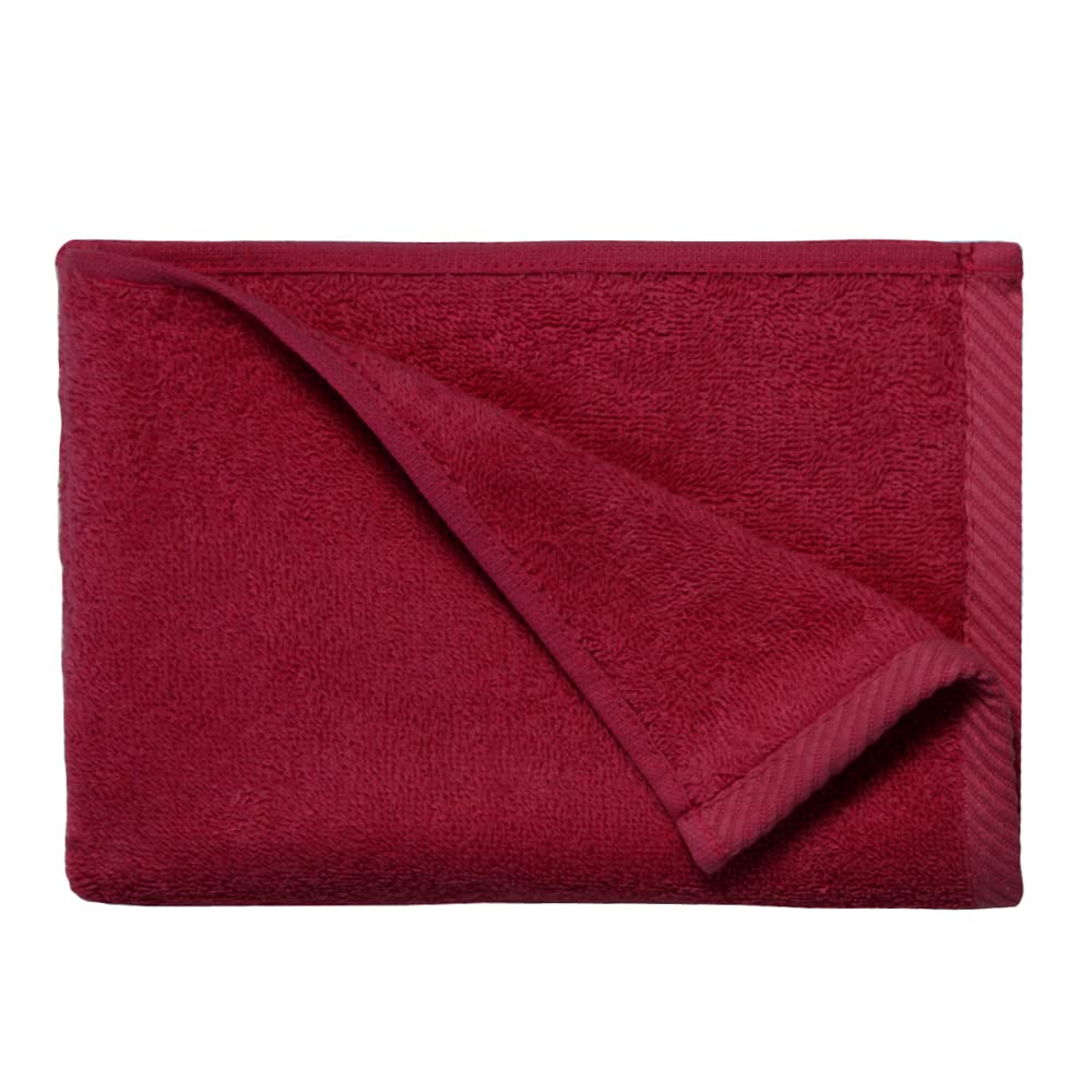 Top Towel - Plus - Bath Towels - 4 Face Towels or Bidet - 30 x 50 cm - 100% Cotton - Garnet