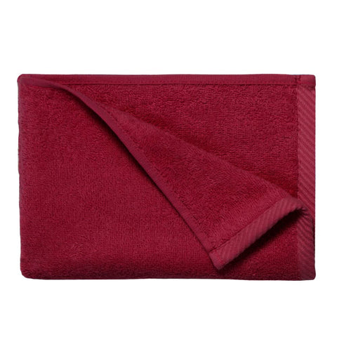 Top Towel - Plus - Bath Towels - 4 Face Towels or Bidet - 30 x 50 cm - 100% Cotton - Garnet