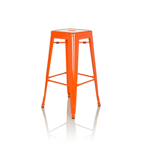 hjh OFFICE 645080 Bar stool VANTAGGIO HIGH metal Orange retro stool in industry design, stackable