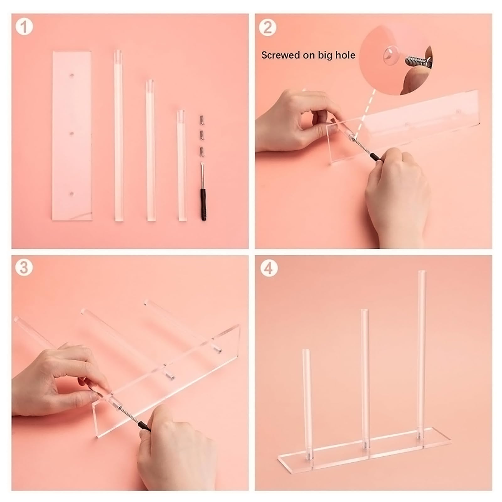 SANTUO Acrylic Hair Accessories Organiser for Silk Hair Ties, Hair Scrunchies Display Rack