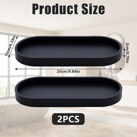 2 Pcs Oval Bathroom Vanity Trays Toilet Tank Oval Storage Tray
