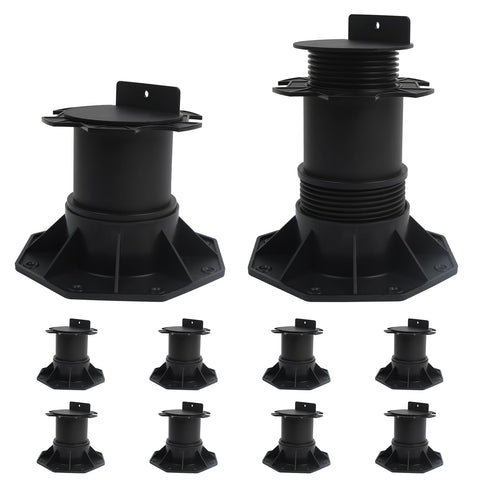 8-Pack Adjustable Decking Pedestals, 140-220 mm Plastic Deck Supports