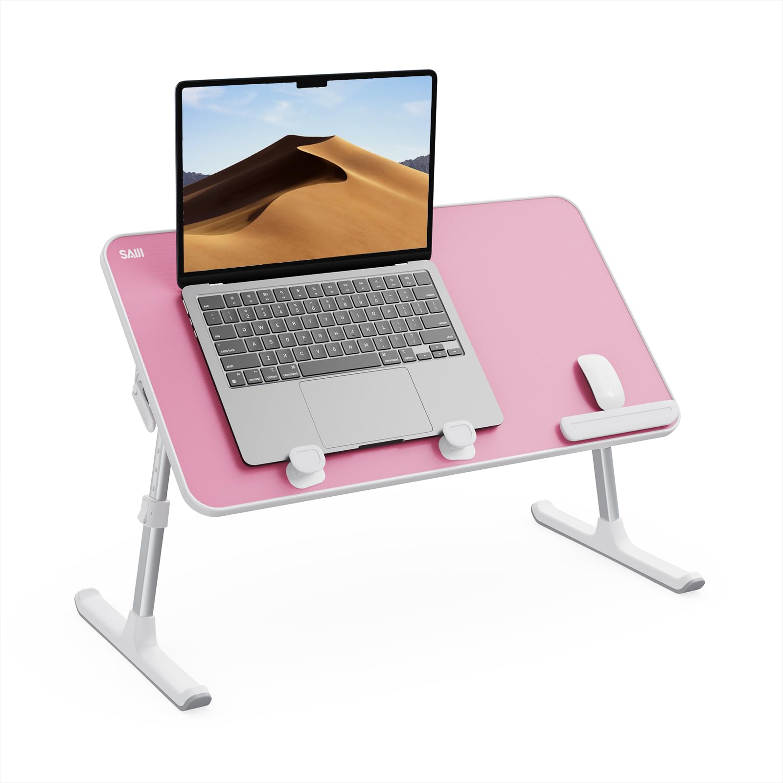 Laptop Bed Tray Desk, SAIJI Adjustable Laptop Table with Foldable Leg