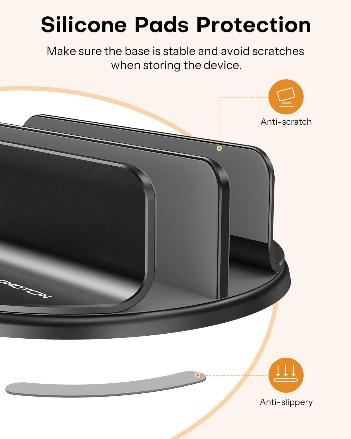 OMOTON Vertical Laptop Stand, 360° Swivel Dual Slot Aluminium Holder