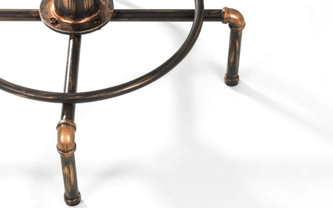 Julian Bowen Rockport Bar Table for 2-4, Pipework, Wood - H105 x W66cm