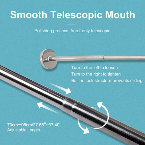 Hershii Curved Shower Curtain Rod Adjustable (70-95 cm) x (70-95 cm)