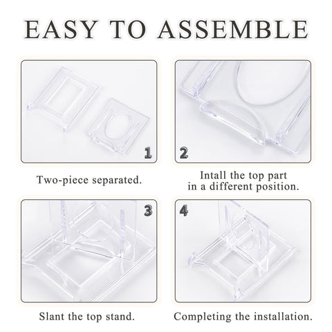 SYEYCW 10 Pcs Acrylic Display Stand, Clear Adjustable Clear Acrylic Plastic Display Stands, Multifunctional Card Display Stand, for Photos