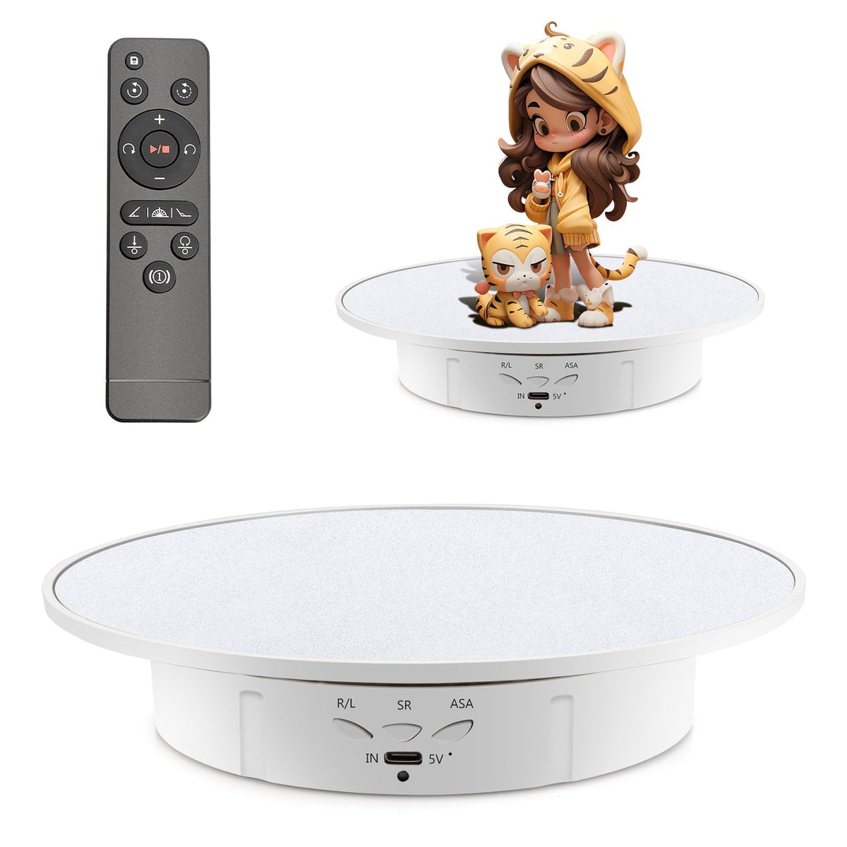 Leadleds Electric Rotation Display Stand, 360 Degree Motorised Photography Turntable for Jewelry, Collectible or Craft fairs Display, Load 5 kg