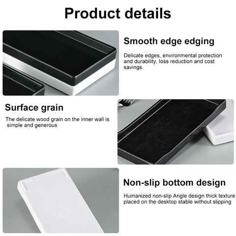 Anwangda Rectangle Vanity Tray, Anti-Slip Plastic Cosmetic Jewellery Accessory Storage Trays