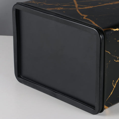 Small Bedroom Waste Bin,Trash Bin for Bathroom Office Hotel,Black Gold