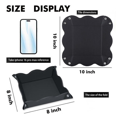 ABCHCHS Valet Tray for Men Women - PU Leather Travel Catchall Tray Organizer - Desk Bedside Nightstand Storage Box for Jewelry Key Phone Remote