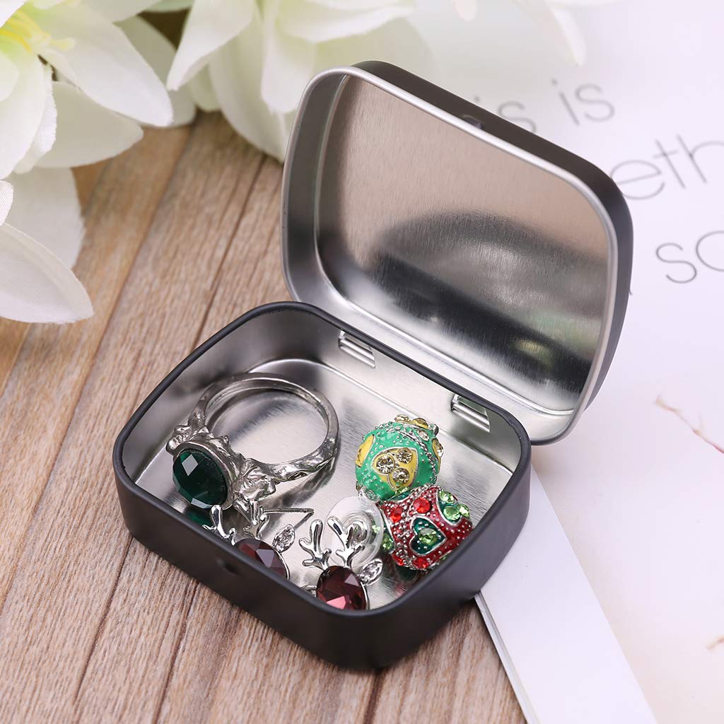 BYUTFA Chewing Gum Box Tinplate Storage Box with Lid Rectangular Empty Flip for Case Organizer Container for Storing Nail Beads Manicu
