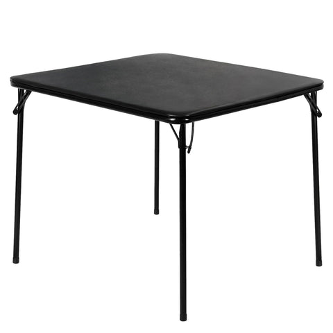 FurnitureR Folding Square Dining Table,Card Game Play Desk Portable for 4 People,Adults,Teens,Boys,Girls,Indoor,Outdoor,86x86x71cm,Black