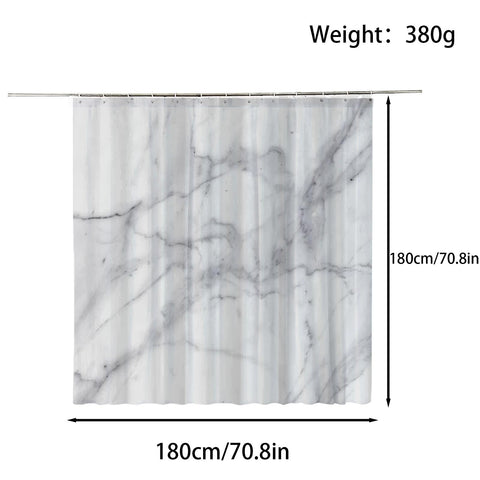 FAIRYGATE Shower Curtains for Bathroom Outdoor Shower Curtain 180x180cm Heavy Duty Weighted Mould Proof Resistant Waterproof Bath Curtain with 12