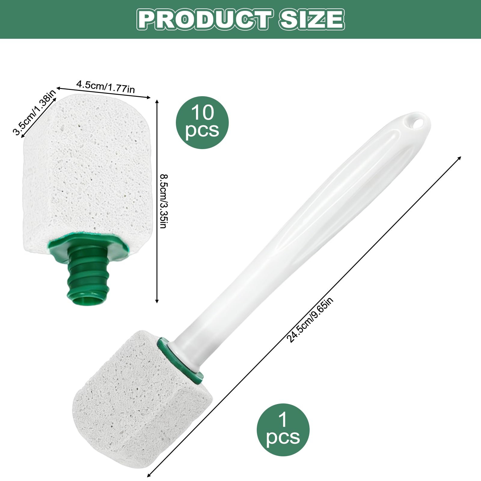 10 Pcs Pumice Stone for Toilet, Toilet Pumice Cleaning Stone with Short Handle, Nature Pumice Sticks for Clean Toilets, Pool, Bathroom (white)