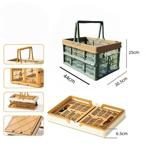 Wuyue Hua Large Collapsible Storage Crates,Plastic Folding Storage Crates,Collapsible Crate with Handles Plastic Stackable Boxes for Bedroom, Office