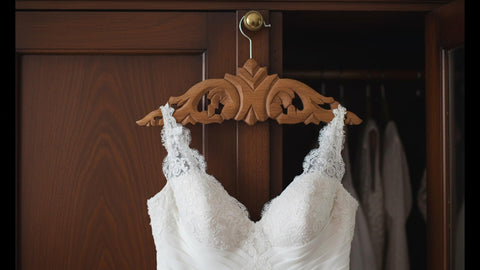 Handmade Wooden Wedding Hanger for Bride Groom Dress Suit Keepsake Gift